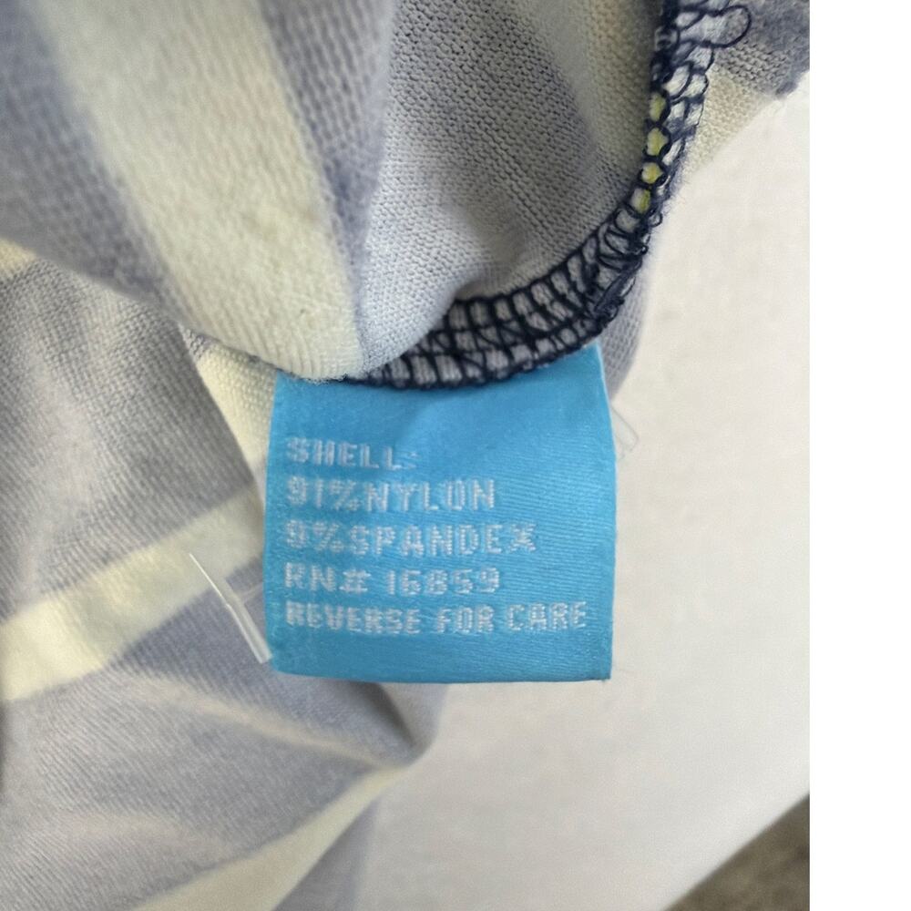 J McLaughlin Dress Large Catalina Cloth Lynn Henley Blue Yellow Stripe Stretch - Picture 6 of 8